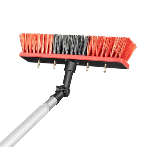 24ft Water Fed Pole Kit, Window Cleaning Poles, Adjustable Solar Panel Cleaning Pole, Extendable Telescopic Pole Water Fed Outdoor Window Washing, Water Fed Cleaning Brush for Roofs
