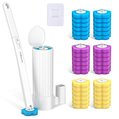 2026 Disposable Toilet Brush, Wall Mounted Toilet Bowl Brush with 36 Cleaner Refills, Toilet Brush and Holder Set for Bathroom Cleaning