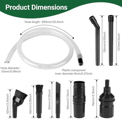 EZ SPARES Micro Cleaning Nozzle Kit,Micro Vacuum Attachment,Universal Vacuum Cleaner Attachment,Mini Micro Kit Keyboard Crevice Cleaning Tool Brush Kit,for Compact Wet Dry Shop Vacuum,Storage Bag Inc