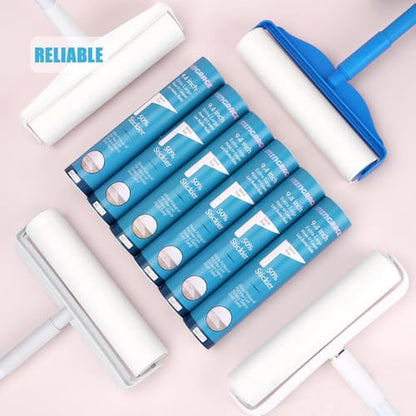 9.4 inch Extra Large Lint Roller Refills for PetLovers Extra-Wide 9.4 inch Giant Floor Lint Roller, 50% Stickier, Pack of 6 Refills, 60 Sheets per Refill, 360 Sheets Total - size: 9.4 inch