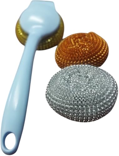 Three Piece Kitchen Scrubber Set (Blue) - color: Blue