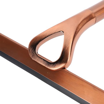 Asixxsix Glass Wiper, 304 Stainless Steel Shower Squeegee with Silicone Vane/Wing for Bathroom Windows Mirrors and Glass Surfaces (Antique Bronze) - size: Antique Bronze