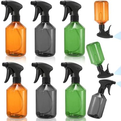 Bekith 6 Pack 360° Plastic Spray Bottles, 17oz/510ml Empty Refillable Containers, Upside Down Fine Mist Spray Bottle with Adjustable Nozzle for Cleaning, Cooking, Hair, Plant