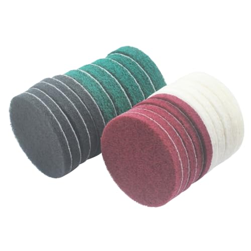 4 Inch Mixed Grit Drill Brush Scrubber Scouring Pads, 20 Pcs Hook & Loop Power Scrubber Scour for Rotary Tools, Random Orbital Sander (180#/400#/800#/1200#) - style: Multicolor - Mixed Grit