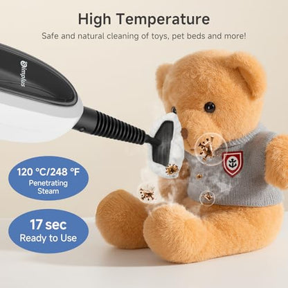 SIMPLUS Steam Mop, 8-in-1 Steam Cleaner, 17S Heat Up, Floor Steamer Double-Sided Flip Design, Suitable for Kitchen, Bathroom, Wood Floor, Tile, Windows, Clothes, Whole Home Cleaning