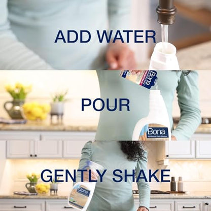 Bona Hardwood Floor Cleaner Concentrate - 1 fl oz - 4-Pack - Residue-Free Floor Cleaning Solution for Bona Spray Mop and Spray Bottle Refill - For Wood Floors - size: 1 fl oz (Pack of 4)