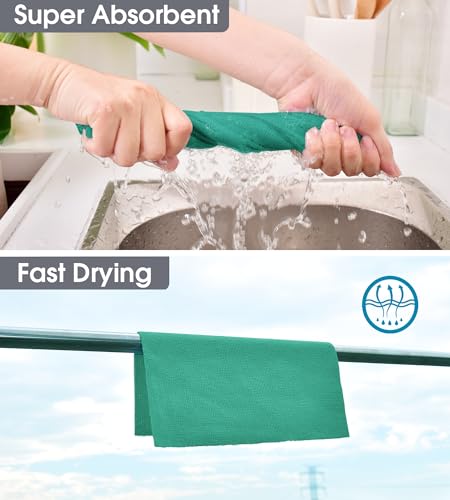KitchLife Microfiber Cleaning Cloth Roll - Tear-Away Reusable Microfiber Paper Towels, Lint-Free, Washable, 20 Sheets for Kitchen, Car, Dishes, and Sensitive Surfaces (Emerald Green) - color: Emerald Green