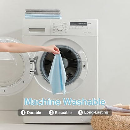 Jessy Home 80 Pack Microfiber Cleaning Cloth Roll Reusable Paper Towels 12"x12" Tear Away Cloth, Microfiber Towels for Cars, Wash Cloths, Lint Free Rags for House, Kitchen,Window,Cleaning Supplies - color: Blue