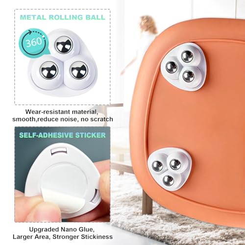 Self Adhesive Appliance Sliders 8 Pack Kitchen & Furniture Rollers | Move Small Appliances Easily 360° Glide No Tools Peel Stick 12lbs Per Wheel - color: White, size: 8pcs