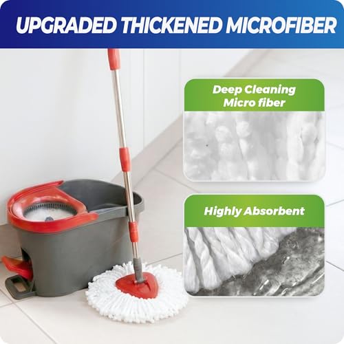 Microfiber Mop Heads Replacement for Ocedar Mops Head, Compatible with O Cedar Mop Replacement Heads,for Hardwood Laminate Tile Floors,Perfect for Home Kitchen Bathroom Living Daily Cleaning-4 Pack - size: 4 Pack