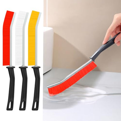 3 PCS Cleaning Gap Brush Set Narrow Crevice Scrub Brush with Stiff Bristles Handle Detail Cleaning Brushes for Home,White,Yellow,Red - color: White,yellow,red
