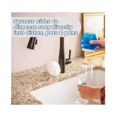 Dish Soap Dispenser, Soap Daddy, Dual Action Pump & Squeeze, Clear BPA-Free Plastic, 13.25 fl oz 1 Count (Pack of 1), White