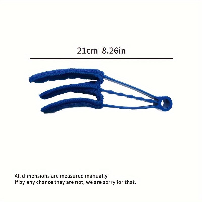 3Pcs Reusable Blind Cleaner Brush Set Dusting Tool for Blinds Shutters Curtains Washable Detachable Microfiber Duster for AC Vents Car Vents Window Blinds, Blue