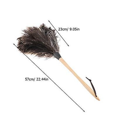 Fdit Handmade Washable Non-electrostatic Duster with Wooden Handle Household