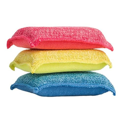 Miracle Microfiber scrubbing Sponges Non-Scratch Sponge Scrubber Heavy Duty Multi-Purpose Cleaning of Dishes, Kitchen, Baths, and Countertops, Machine Washable, 3 Pack, by Superio