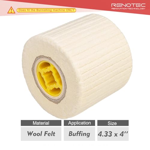 Wool Felt Polishing Wheel, 4.33" x 4", 110x100mm, for Burnishing Polishing Machine - style: Wool Felt Burnishing Drum