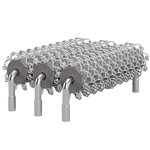 Replacement Brush Head for Bristle Free Grill Brush Compatible with HOUSE AGAIN Grill Cleaner,304 Stainless Steel Mesh+Safe Silicone Sponge Spinning Design Full-Angle Clean,Sturdy/Heat Resistant-3pcs - style: Replacement Head for Natural Wood