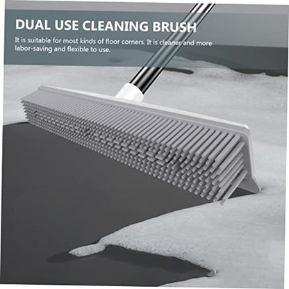 Fur Remover Brush with Long Handle for Easy Floor Cleaning Dual-use Rubber Brush for Pet Hair and Stubborn Stains Wood Floors and Carpets and Practical Household Cleaning Tool