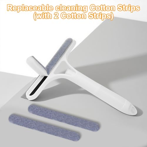 Pro 3 in 1 Window Cleaning Scraper, with 2 Replaceable Cleaning Cotton Strips 3 in 1 Spray Squeegee, Window Squeegee, Suitable for Cleaning Bathroom Glass, Mirrors, Car Windows (Yellow) - color: Pro-yellow