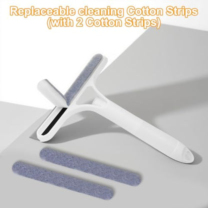 Pro 3 in 1 Window Cleaning Scraper, with 2 Replaceable Cleaning Cotton Strips 3 in 1 Spray Squeegee, Window Squeegee, Suitable for Cleaning Bathroom Glass, Mirrors, Car Windows (Yellow) - color: Pro-yellow