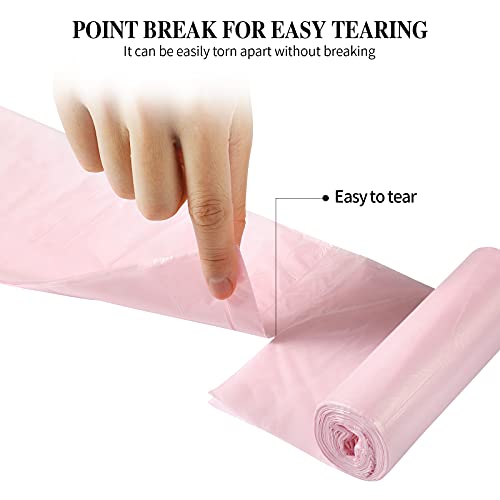 5 Rolls Small Trash Bags - 100 Counts Durable 4 Gallon Small Garbage Bags for home office kitchen Bathroom Bedroom Trash Can liners（Pink） - color: 100 Count Pink