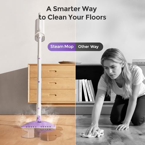 Steam Mops for Floor Cleaning,All-in-One Steam Cleaner for Home with 2 Levels Steam Mode,350ML Tank,23FT Cord, Detachable Handheld Steam Cleaner for Tile,Grout,Furniture,Carpet,Grill,Wall
