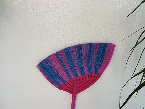 Soft Sweeping Brooms /38” House Brooms for Sweeping Indoor& Outdoor Broom Cleaning/Asian Thailand Plastic Broom/Choi Nhua Thai LAN/Choi Nhua Quet Nha - color: Red