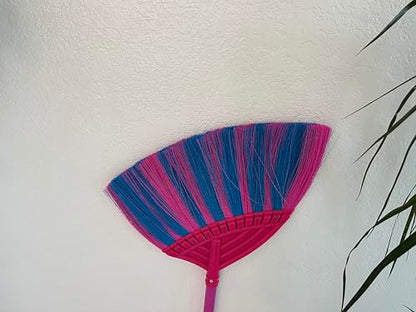 Soft Sweeping Brooms /38” House Brooms for Sweeping Indoor& Outdoor Broom Cleaning/Asian Thailand Plastic Broom/Choi Nhua Thai LAN/Choi Nhua Quet Nha - color: Red