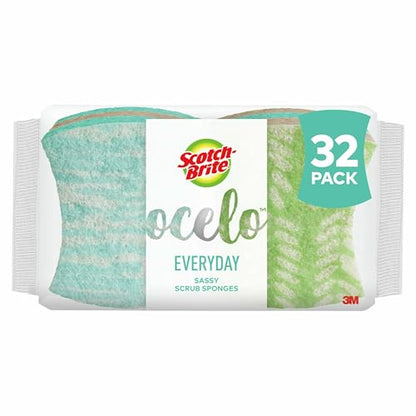 Scotch-Brite ocelo Non-Scratch Scrub Sponges, Assorted Designs, 32 Sponges, 4 Count (Pack of 8) - size: 32 Count (Pack of 1)