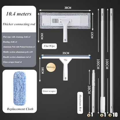 Window Cleaning Tools Professional Cleaner Window Washing Kit with Extension Pole High-Rise Windows Commercial Window Squeegee High-Altitude Exterior Wall Cleaning Tool - size: 1040cm/34ft