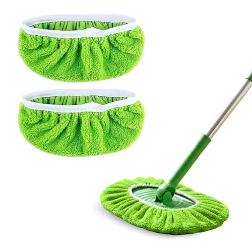 2 Pack Reusable Microfiber Mop Pads - Dry Sweeping Cloths & Wet Mopping Cloths - Washable Wet Pads Refill for Mopping Floors (Mop is not Included), Green - color: Green 2-pack