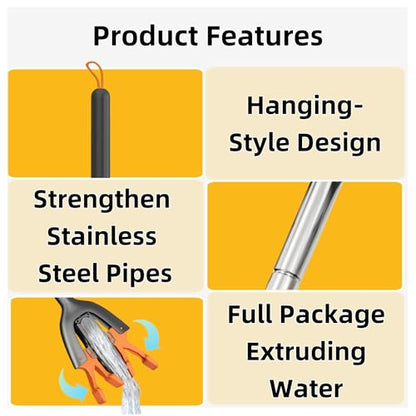 Small Tabletop Sponge Mop, Portable Self-Squeeze Lazy Mop, Compact Wet Dry Tool for Desktop, Kitchen Sink, Bathroom, Glass, Car.(2 Cotton Heads + 1 Squeeze Handle)