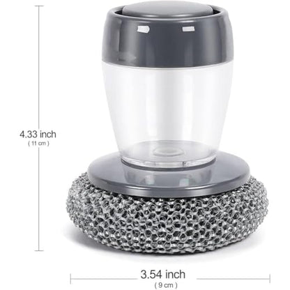 Comfort Grip Soap Dispensing Kitchen Scrub, Soap Dispensing Dish Brush for Cleaning Dishes, Pots, Pans & Sinks, Replaceable Cleaning Brush with Built-in Liquid Dispenser (2Pcs) - color: 2pcs