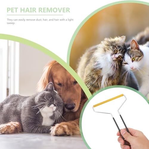 Angoily 2pcs Pet Hair Remover Lint Roller Clothes Hairball Cleaner Stainless Steel Manual Scraper for Furniture Carpet Coat Cleaning Tools
