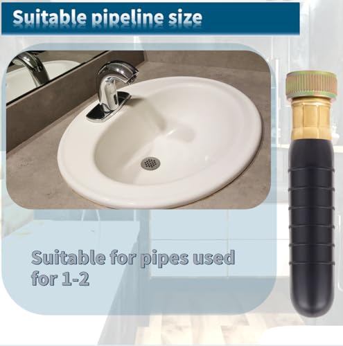 Drain Bladder Unclogger fits 1"to2" Pipes.& 3/4" Garden Hose Shut Off Valve,Drain Cleaning Bladder Unclogs Clogs in Kitchen Sinks, Bathtubs and Swimming Pool Pipes Through High-Pressure Water Flow - style: 1-2 inch