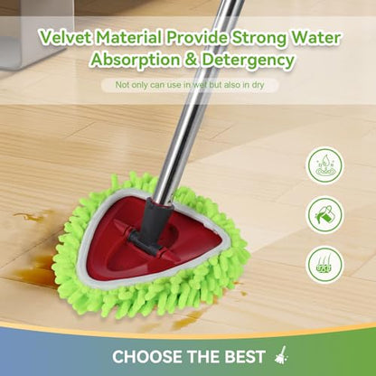 6 Pack Reusable Microfiber Mop Pads Compatible with O-Cedar EasyWring Triangle Mop,Elastic Mop Head Replacement for Deep Clean,Machine Washable Mop Refills - size: 6Pack