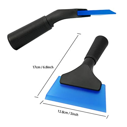 FOSHIO Small Squeegee with 5 Inch Dark Blue Rubber Blade Mini Wiper Window Tinting Tools for Mirror Glass Window Cleaner with Non-Slip Handle - color: Pure Blue