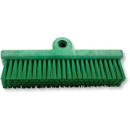 SPARTA 40423EC09 Plastic Floor Scrub Brush, Wall Brush, Equipment Brush With Nonabsorbent Bristles For Industrial Kitchens, Hospitals, Commercial Cleaning, 10 Inches, Green, (Pack of 2) - color: Green