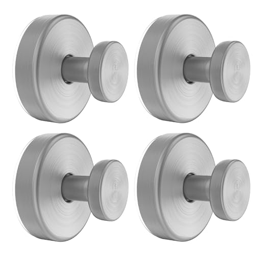 Vacuum Suction Cup Hooks for Shower, Shower Hooks for Inside Shower Glass Window, Mirror, No Drill Towel Hooks for Bathrooms, Bath Robe Coat Looafh Wreath Hook for Hanging - 4 Pack, Silver - color: Silver, size: 4 Pack