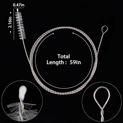 Flexible Drain Brush-Extra Long Pipe Inner Nylon Cleaner Tool for Cleaning Plumbing/Refrigerator/Sink Tube 150cm/59inch (2 PCS) - color: 2 Pcs