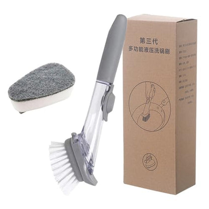 Soap Dispensing Dish Brush,Dish Brush with Soap Dispenser Storage Set Sponge with Soap Dispenser Handle Soap Dish Scrubber Brush for Home Kitchen