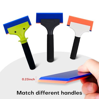 NEWISHTOOL 2 Pack Rubber Squeegee (5-Inch Replacement Blade, No Handle) | Window Tint Squeegee for Water Removal, Windshield Rear Back Glass Cleaning, PPF Installing and Window Film Application - size: 5-Inch Replacement Blade, No Handle