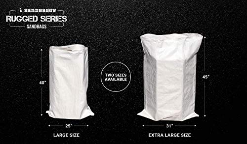 Sandbaggy Large Sandbags - Size: 25" x 40" - Thick Heavy Duty Contractor Bags, Heavy Duty Garbage Bags, Dumpster Bag, Construction Trash Bags, 6 mil (10 Bags) - size: 1 Count (Pack of 10)
