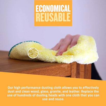E-Cloth High Performance Dusting Cloth - Reusable Microfiber Cleaning Cloths, Dual-Sided, Washable, For Home, Kitchen, Glass, Wood & Granite, Streak Free Cleaning Supplies - 2 Pack - size: 2 Pack - Yellow