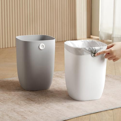 Bathroom Trash Can, Plastic Rectangular Garbage Can with Trash Liner Holder for Bedroom, Living Room, Small Indoor Waste Basket, 7L, White - color: ( New Model ) White