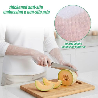 20PCS Transparent Long Disposable Rubber Cleaning Gloves, 23.6in Plastic Dishwashing Gloves, Waterproof and Non-slip Disposable Plastic Glove for Housework, Kitchen, Dishwashing, Gardening