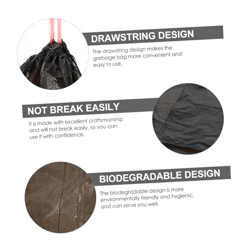 Abaodam 75pcs Heavy Duty Drawstring Trash Bags Thick Degradable Garbage Bags for Home Kitchen Office Unscented Rubbish Liners with Strong Load-bearing and Odor Barrier Design