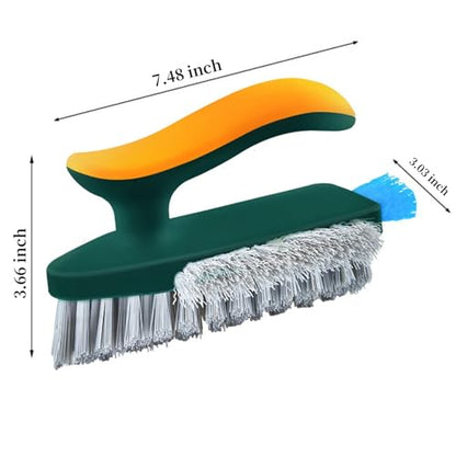 Multi-Purpose Bathroom and Window Groove Cleaning Brush, Ergonomic Handle with Stiff Bristles for Deep Cleaning, Yellow Green - color: Yellow Green