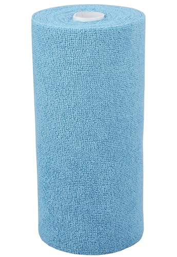 HOPESHINE Microfiber Cleaning Cloth Roll 50-Pack Reusable Paper Towels Washable for Cars Care Wash Supplies Kitchen Dish Rags House Window Cleaning Cloths Lint Free Tear Away Ultra Absorbent (Blue) - color: Blue