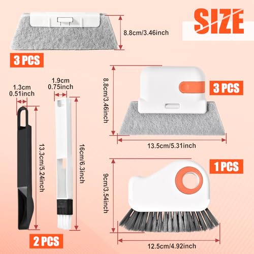 9Pcs Window Track Cleaner Set,Groove Cleaning Brush Tools,Window Sill Gap Track Cleaning Tools,Multifunctional Gap Scrub Brush,Magic Window Track Cleaner for Household Use, Kitchen